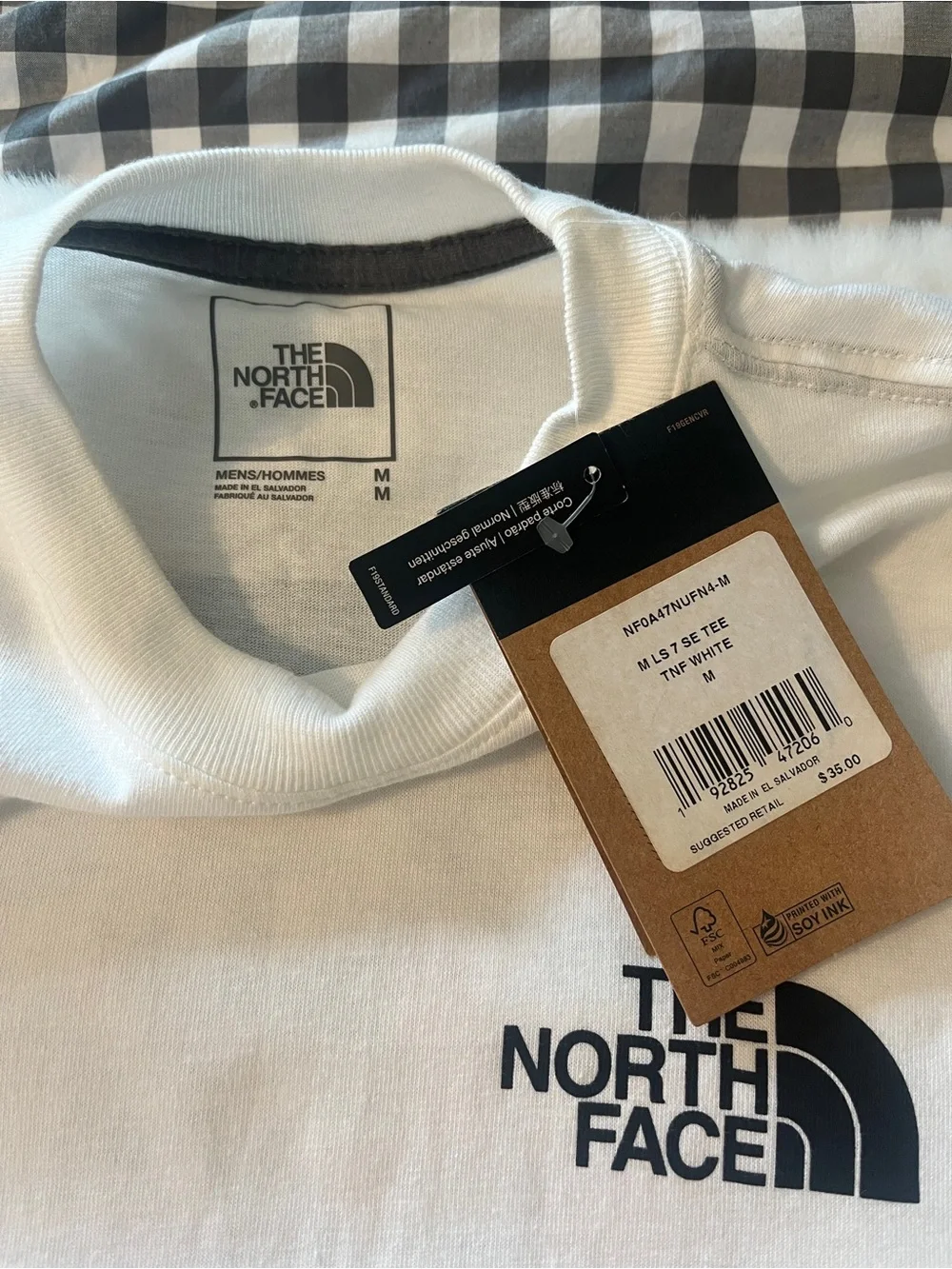 New! The North Face Long Sleeve Graphic T-Shirt *2 tiny flaws* Men's Size Medium
